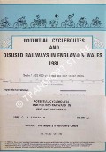 Potential Cycleroutes and Disused Railways in England & Wales 1981 by Ordnance Survey